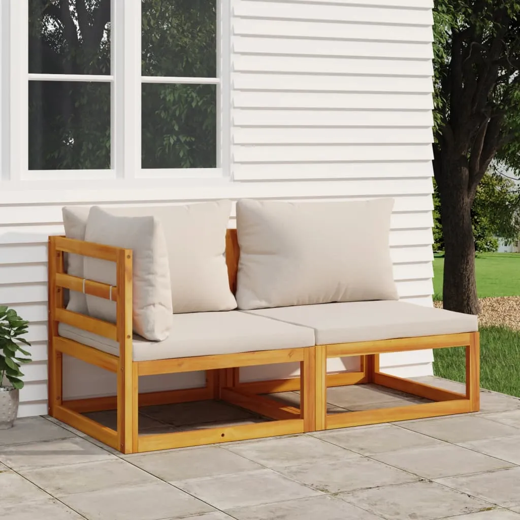 vidaXL Set Divani da Giardino 2pz con Cuscini Legno Massello di Acacia