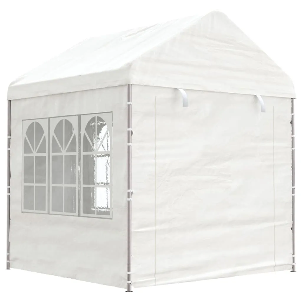 vidaXL Gazebo con Tetto Bianco 2,28x2,23x2,69 m in Polietilene