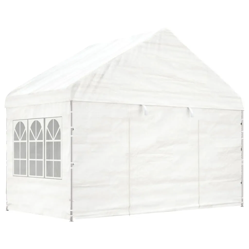 vidaXL Gazebo con Tetto Bianco 4,08x2,23x3,22 m in Polietilene