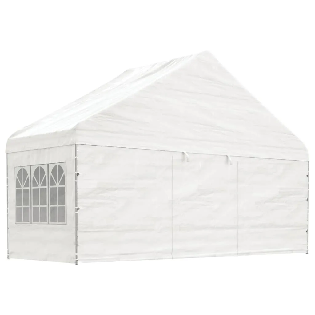 vidaXL Gazebo con Tetto Bianco 5,88x2,23x3,75 m in Polietilene