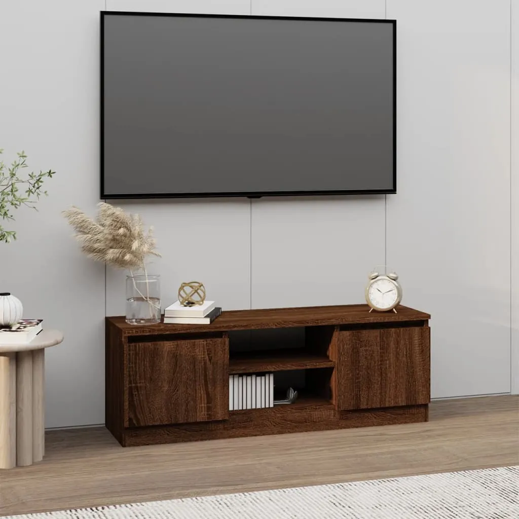 vidaXL Mobile Porta TV con Anta Rovere Marrone 102x30x36 cm