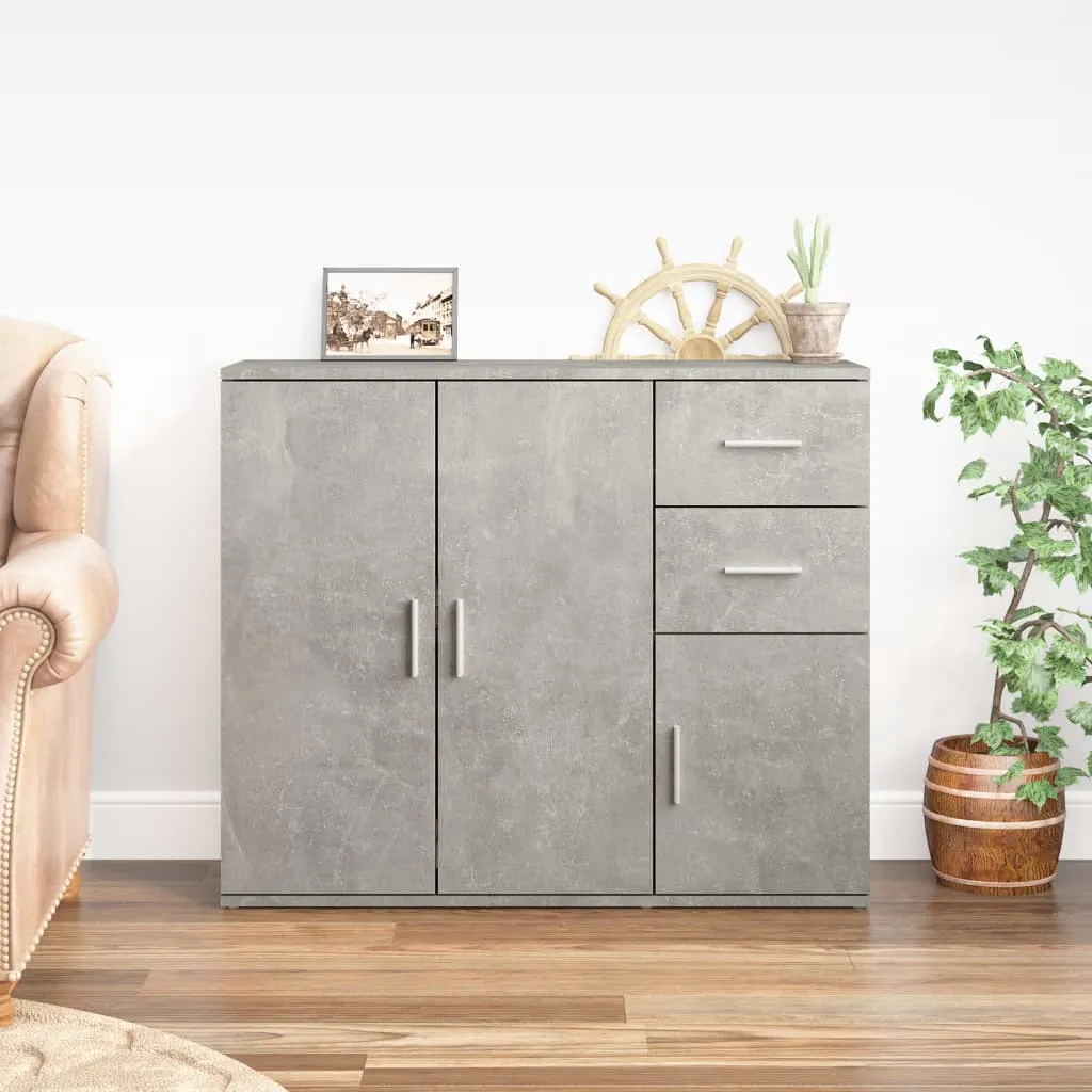 vidaXL Credenza Grigio Cemento 91x29,5x75 cm in Legno Multistrato