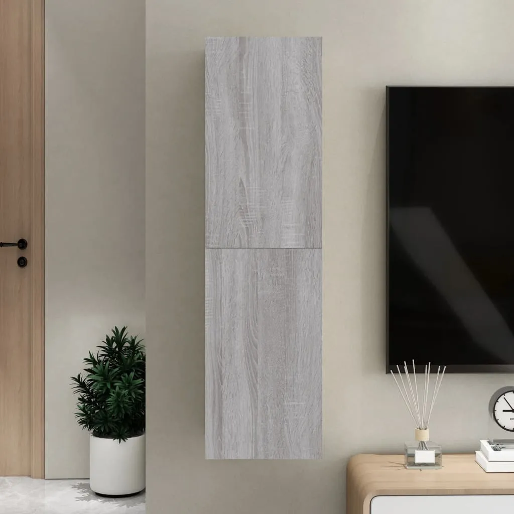 vidaXL Mobile Porta TV a Parete Grigio Sonoma 30,5x30x110 cm