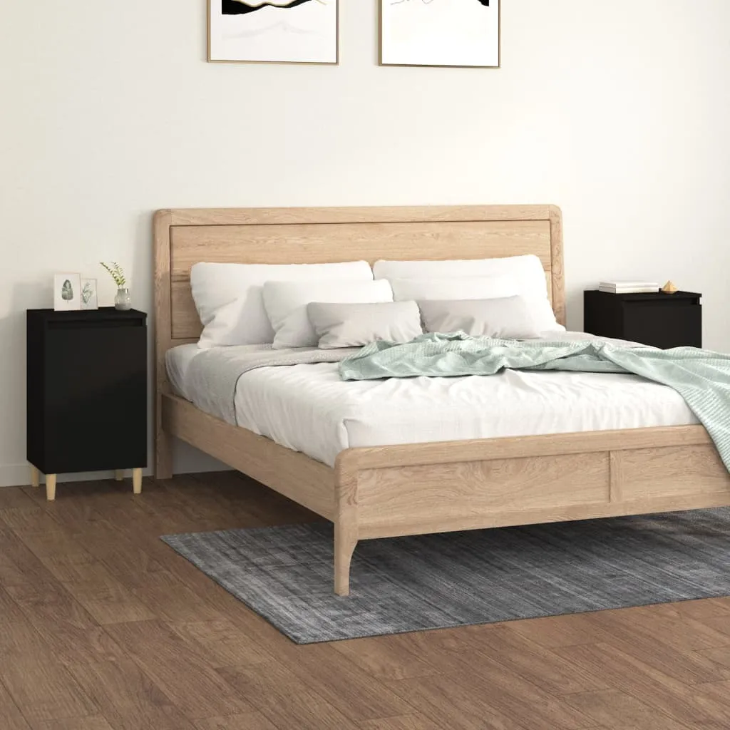 vidaXL Comodini 2 pz Neri 40x35x70 cm in Legno Multistrato