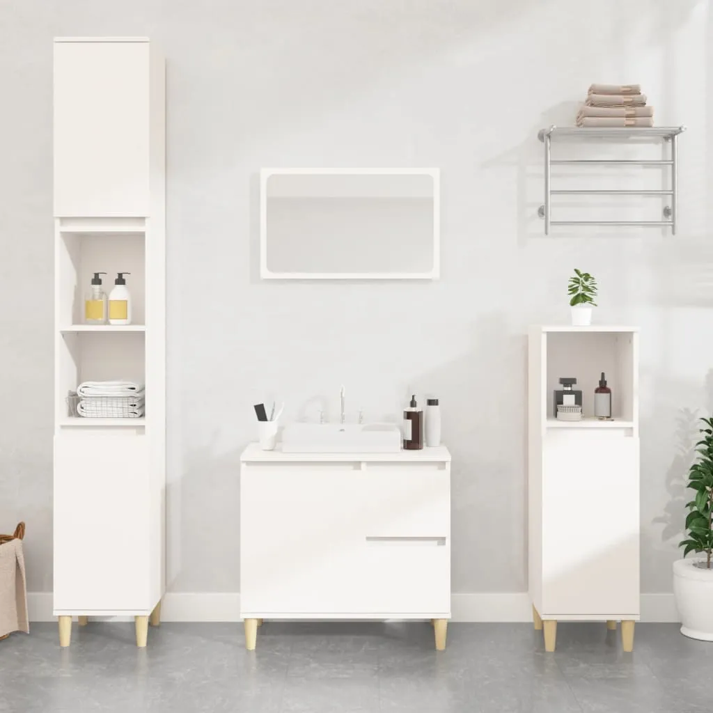 vidaXL Armadietto da Bagno Bianco 65x33x60 cm in Legno Multistrato