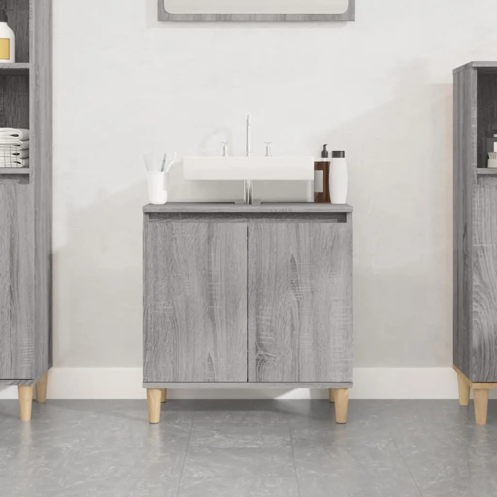 vidaXL Mobile Lavabo Grigio Sonoma 58x33x60 cm in Legno Multistrato