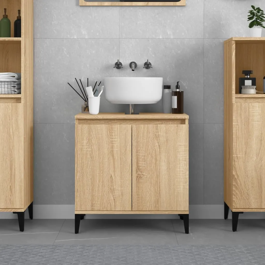 vidaXL Mobile Lavabo Rovere Sonoma 58x33x60 cm in Legno Multistrato