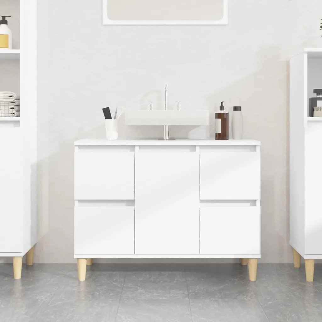 vidaXL Mobile Lavabo Bianco 80x33x60 cm in Legno Multistrato