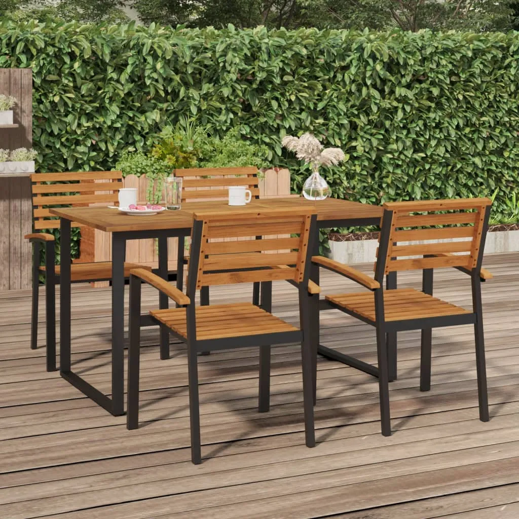 vidaXL Tavolo Giardino con Gambe a U 140x80x75cm Legno Massello Acacia