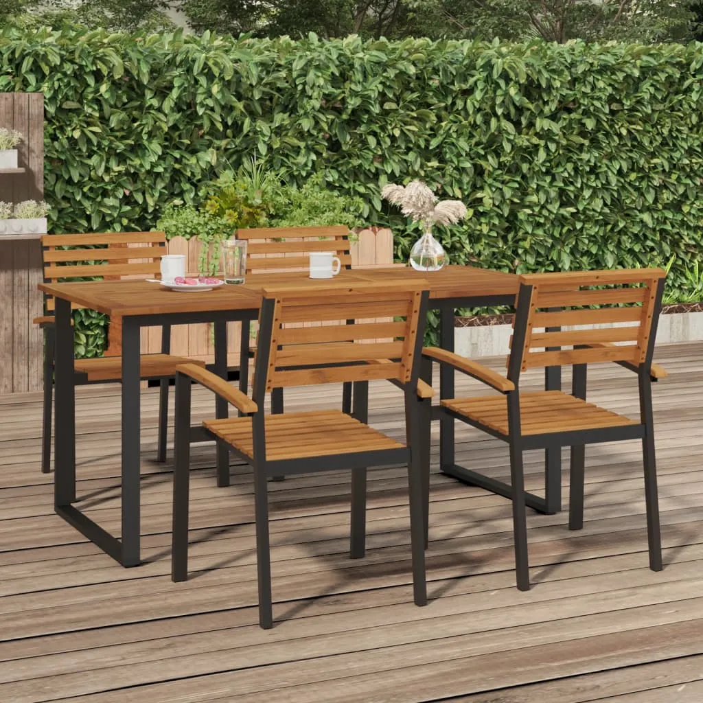 vidaXL Tavolo Giardino con Gambe a U 160x80x75cm Legno Massello Acacia