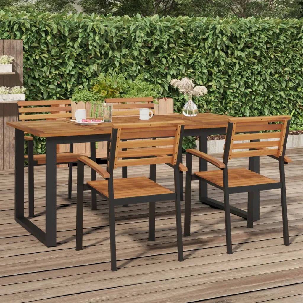 vidaXL Tavolo Giardino con Gambe a U 180x90x75cm Legno Massello Acacia