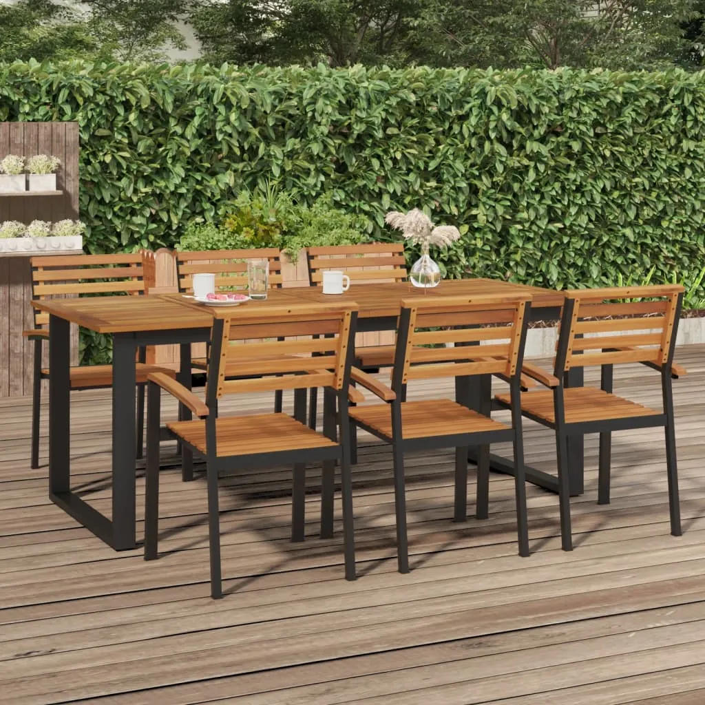 vidaXL Tavolo Giardino con Gambe a U 200x90x75cm Legno Massello Acacia