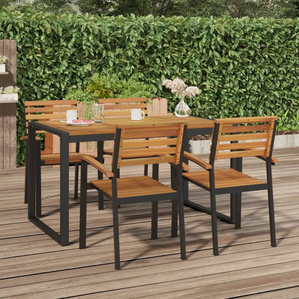 vidaXL Tavolo Giardino con Gambe a U 140x80x75cm Legno Massello Acacia