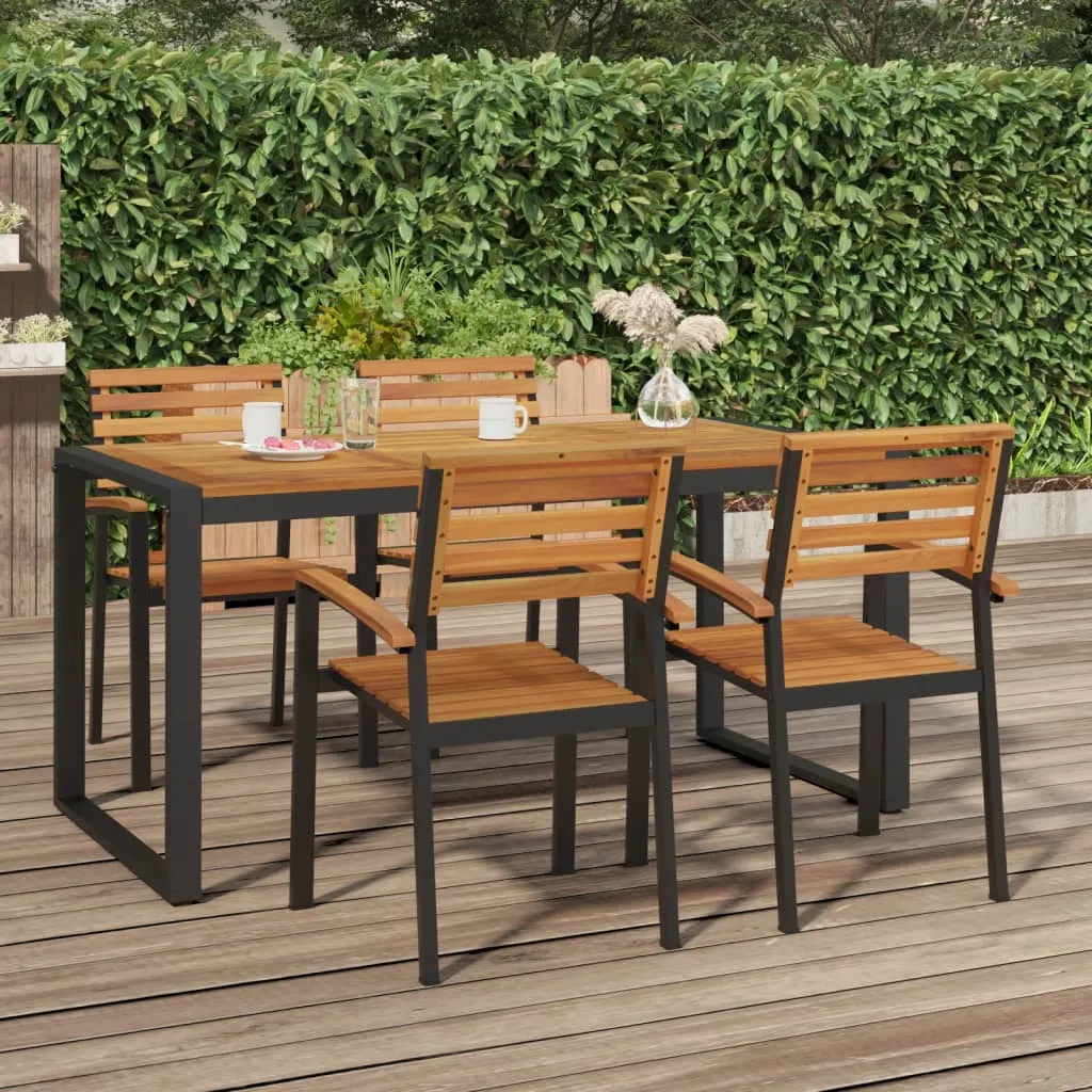 vidaXL Tavolo Giardino con Gambe a U 160x80x75cm Legno Massello Acacia