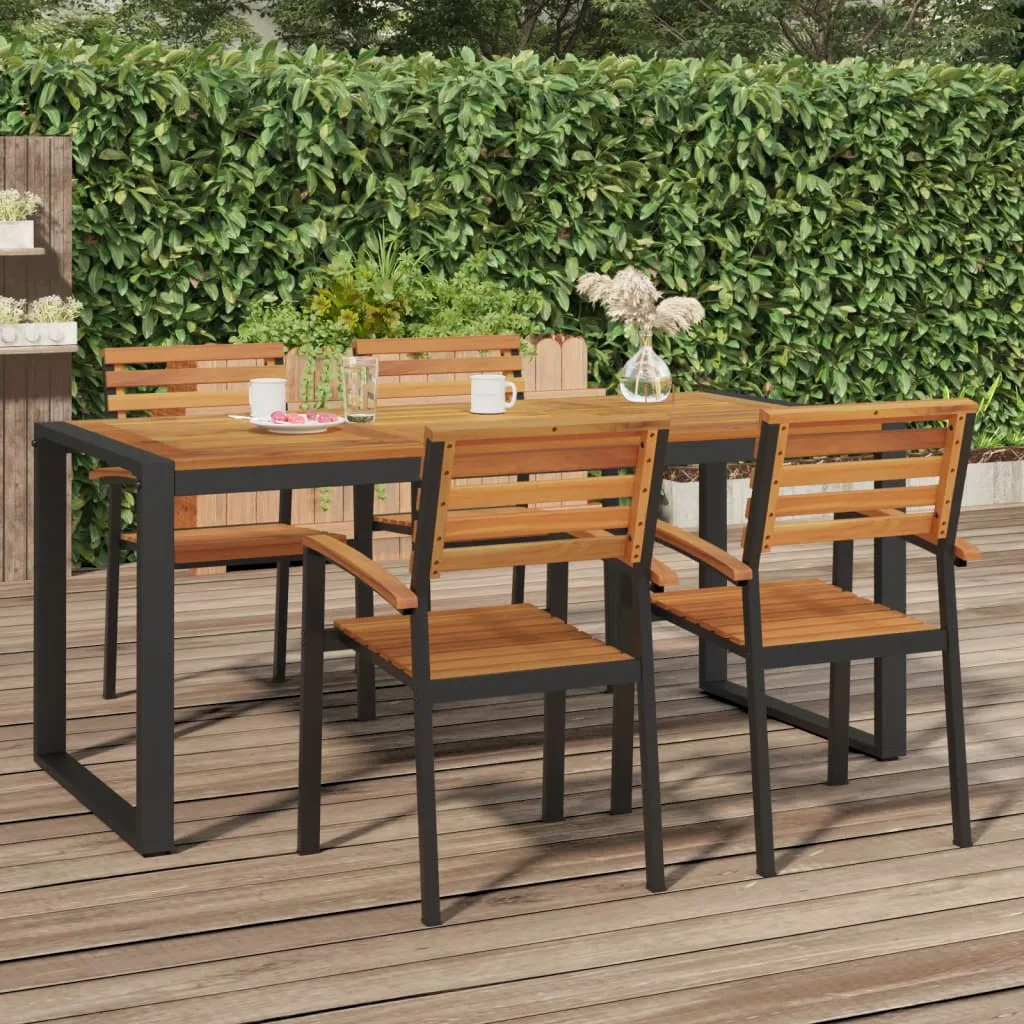 vidaXL Tavolo Giardino con Gambe a U 180x90x75cm Legno Massello Acacia