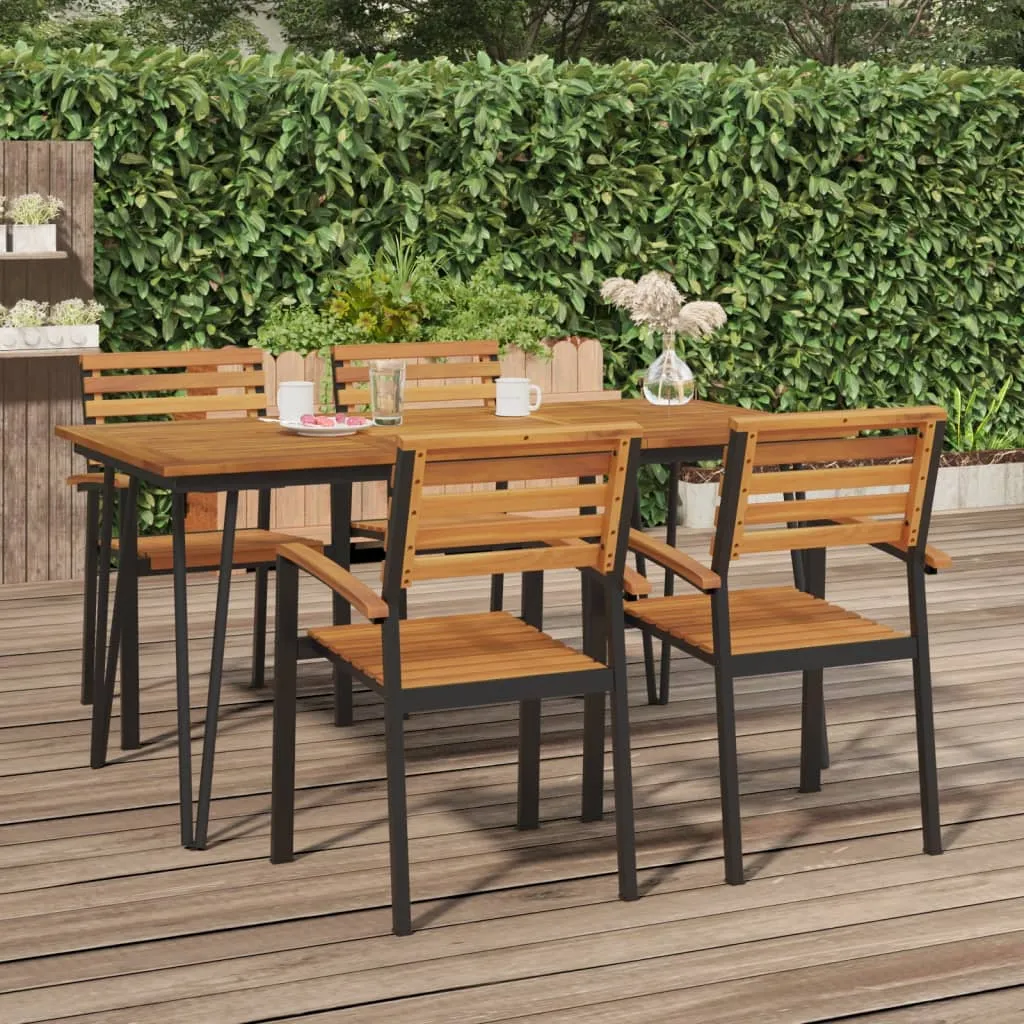 vidaXL Tavolo Giardino con Gambe Forcella 160x80x75 cm Massello Acacia