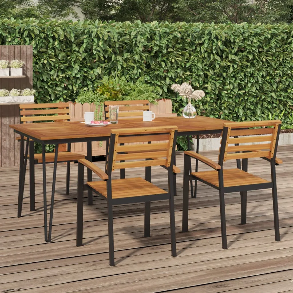 vidaXL Tavolo Giardino con Gambe Forcella 180x90x75 cm Massello Acacia