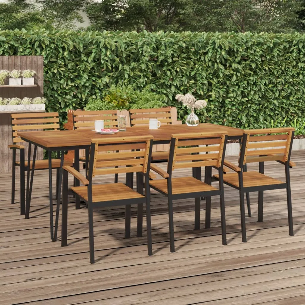 vidaXL Tavolo Giardino con Gambe Forcella 200x90x75 cm Massello Acacia