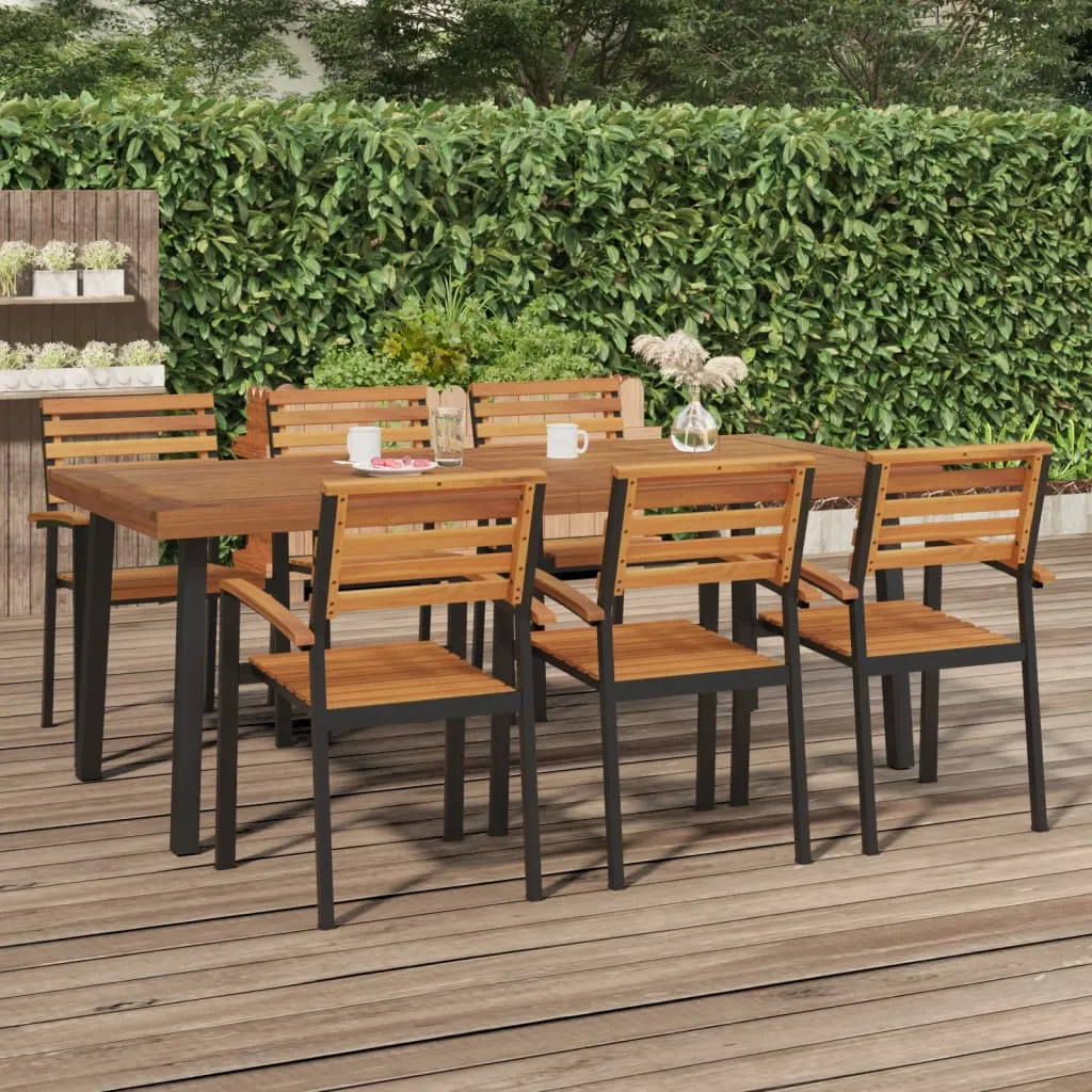 vidaXL Tavolo da Giardino 200x100x75 cm in Legno Massello di Acacia