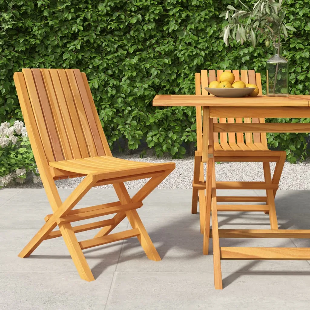 vidaXL Sedie da Giardino Pieghevoli 2pz 47x47x89cm Legno Massello Teak