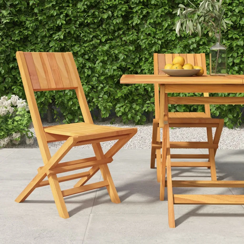 vidaXL Sedie da Giardino Pieghevoli 2pz 47x61x90cm Legno Massello Teak