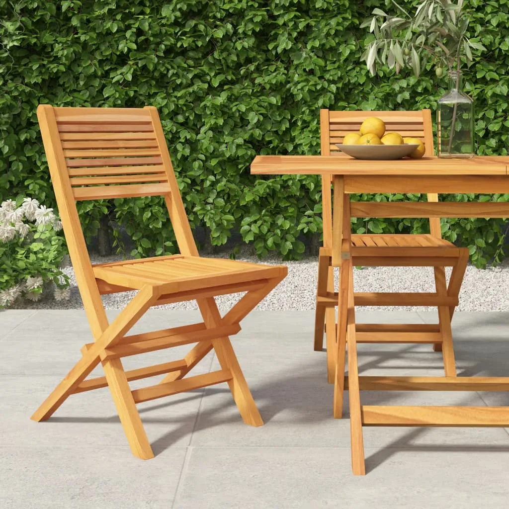 vidaXL Sedie da Giardino Pieghevoli 2pz 47x62x90cm Legno Massello Teak