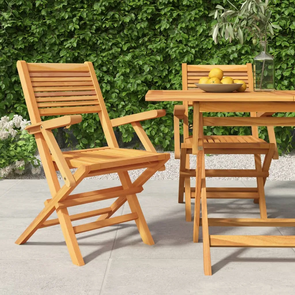 vidaXL Sedie da Giardino Pieghevoli 2pz 55x62x90cm Legno Massello Teak