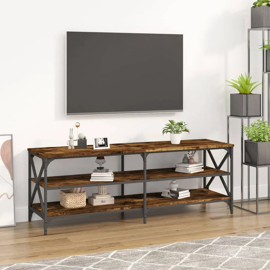 vidaXL Mobile TV Rovere Fumo 140x40x50 cm in Legno Multistrato