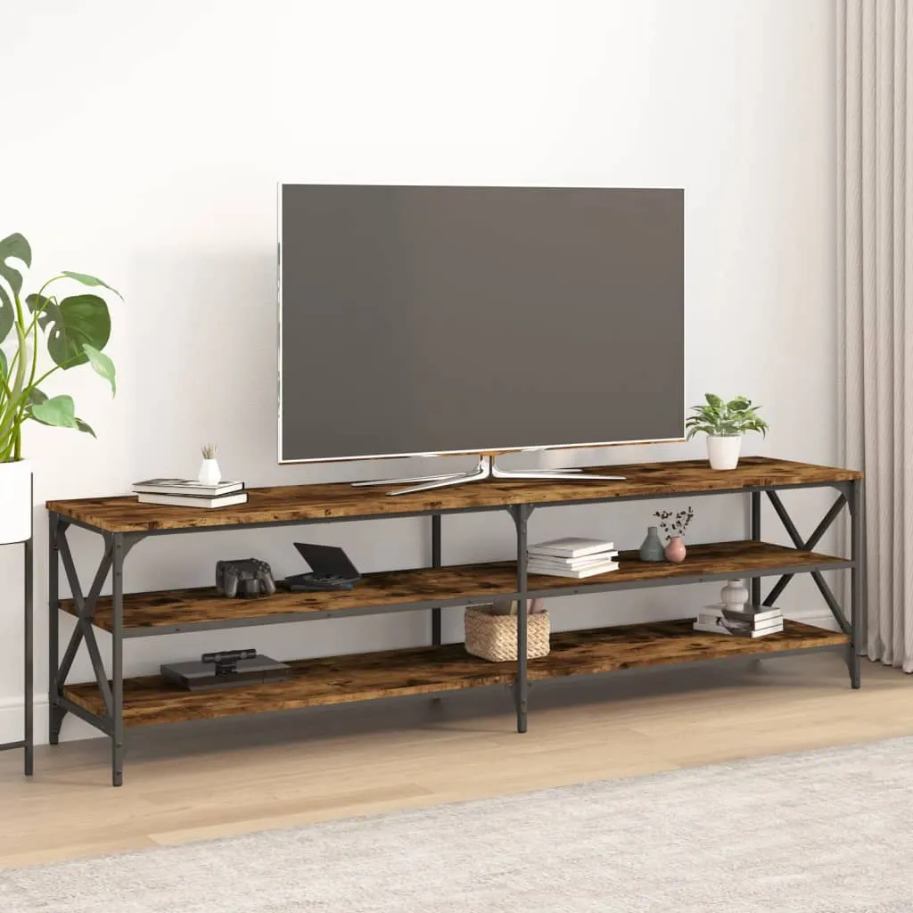 vidaXL Mobile Porta TV Rovere Fumo 180x40x50 cm in Legno Multistrato