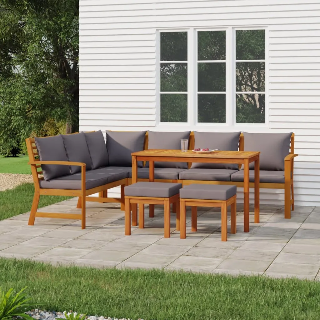 vidaXL Set da Pranzo Giardino 7pz con Cuscini Legno Massello di Acacia