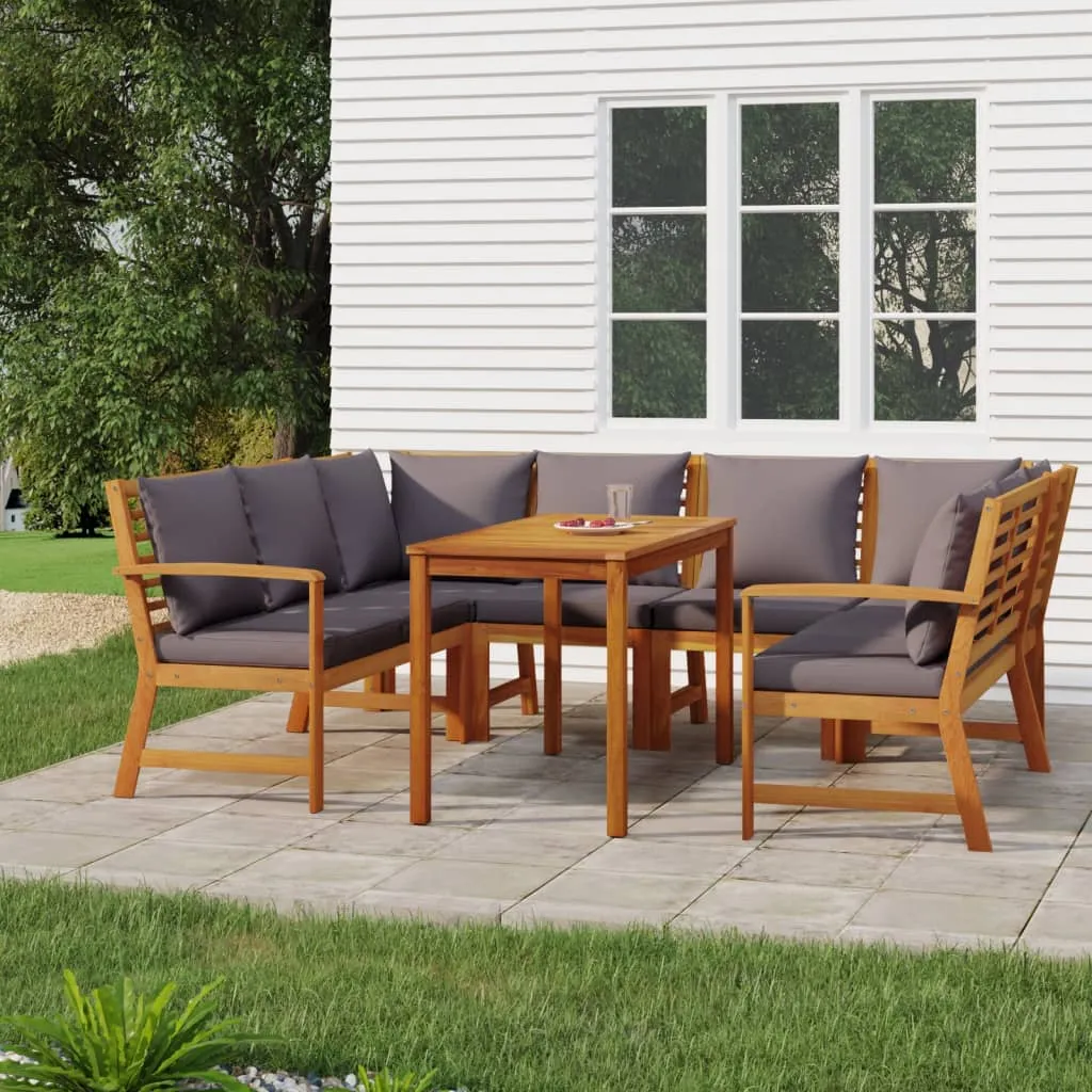 vidaXL Set da Pranzo Giardino 7pz con Cuscini Legno Massello di Acacia