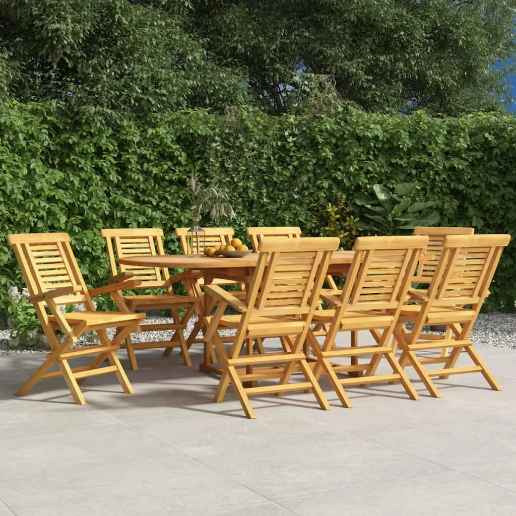 vidaXL Sedie da Giardino Pieghevoli 8pz 56x63x90cm Legno Massello Teak