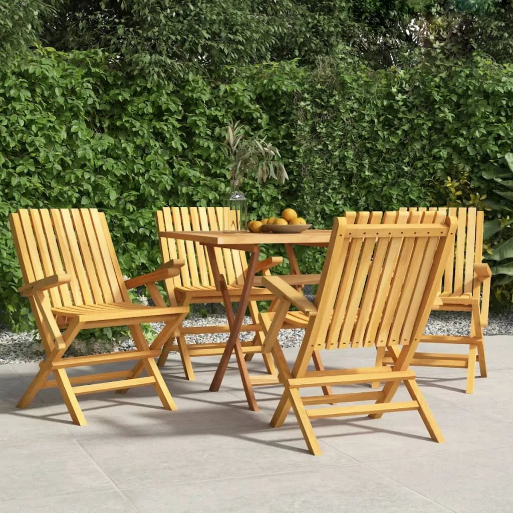 vidaXL Sedie da Giardino Pieghevoli 4pz 61x67x90cm Legno Massello Teak