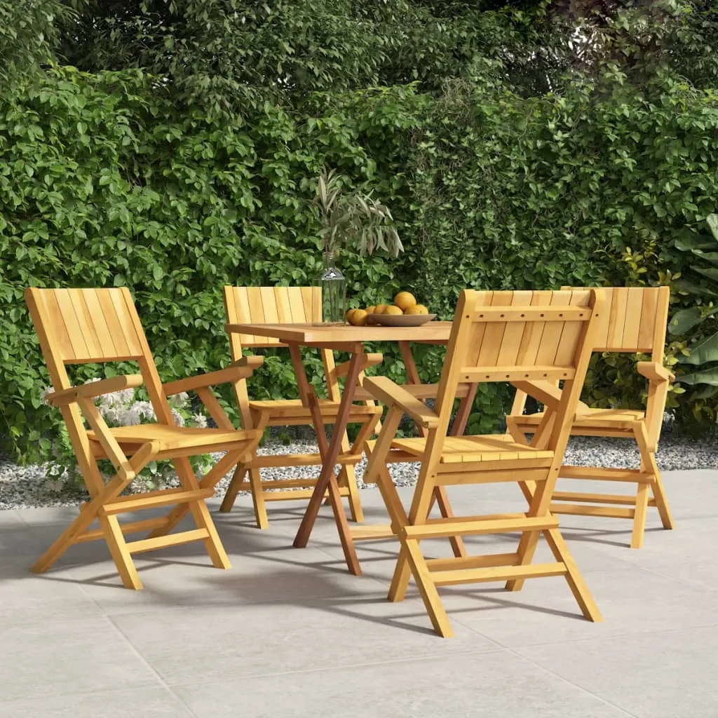 vidaXL Sedie da Giardino Pieghevoli 4pz 55x61x90cm Legno Massello Teak