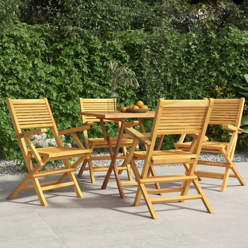 vidaXL Sedie da Giardino Pieghevoli 4pz 55x62x90cm Legno Massello Teak