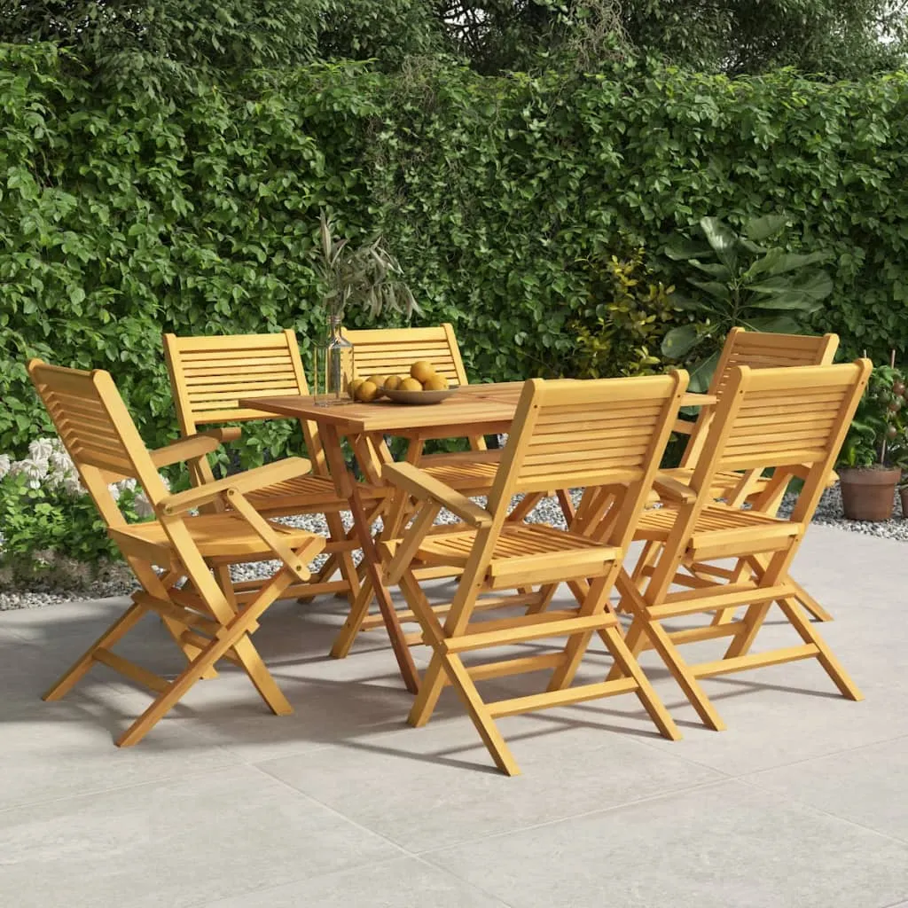 vidaXL Sedie da Giardino Pieghevoli 6pz 55x62x90cm Legno Massello Teak