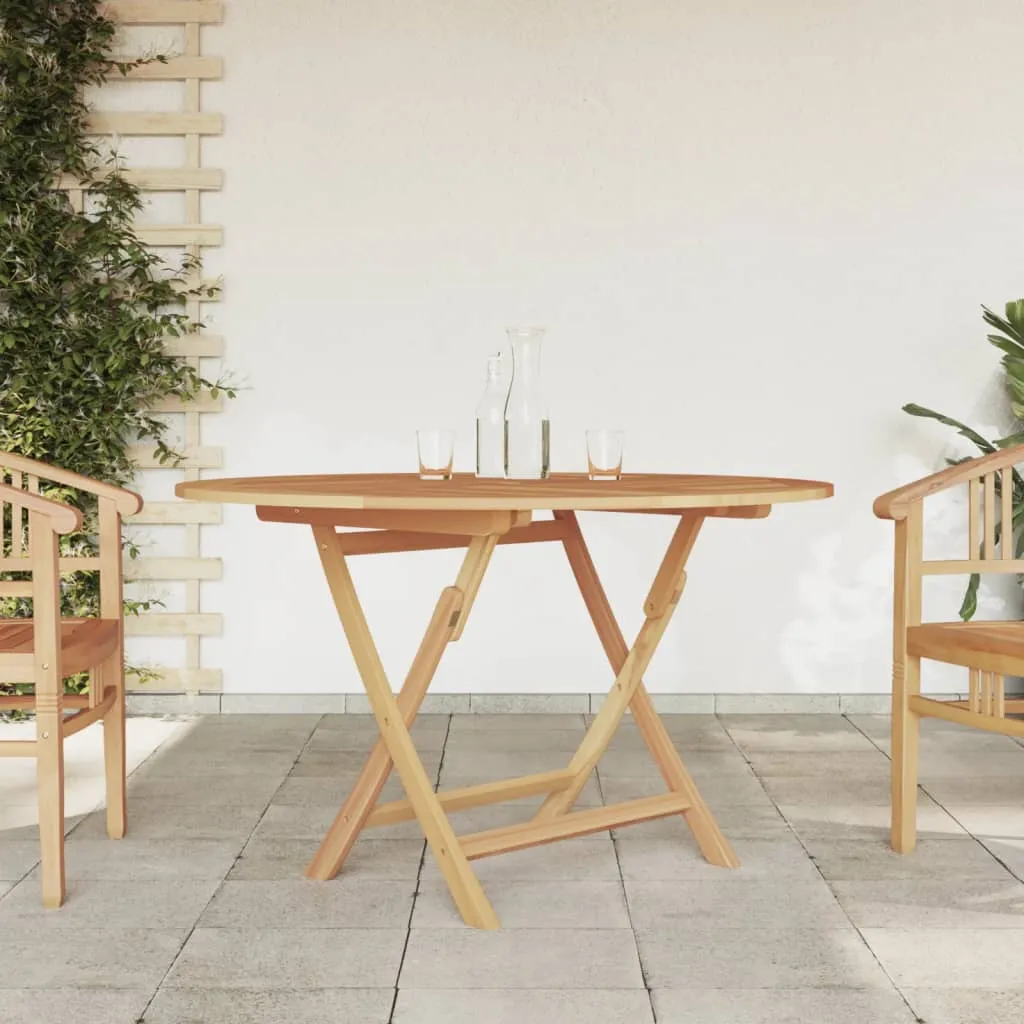 vidaXL Tavolo da Giardino Pieghevole Ø120x75 cm Legno Massello di Teak