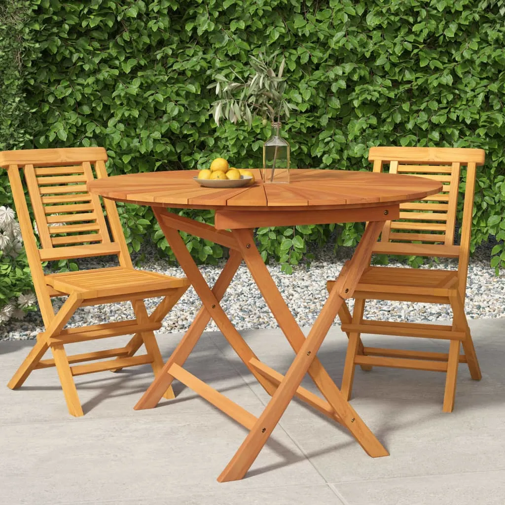 vidaXL Tavolo da Giardino Pieghevole Ø 85x75 cm Legno Massello di Teak