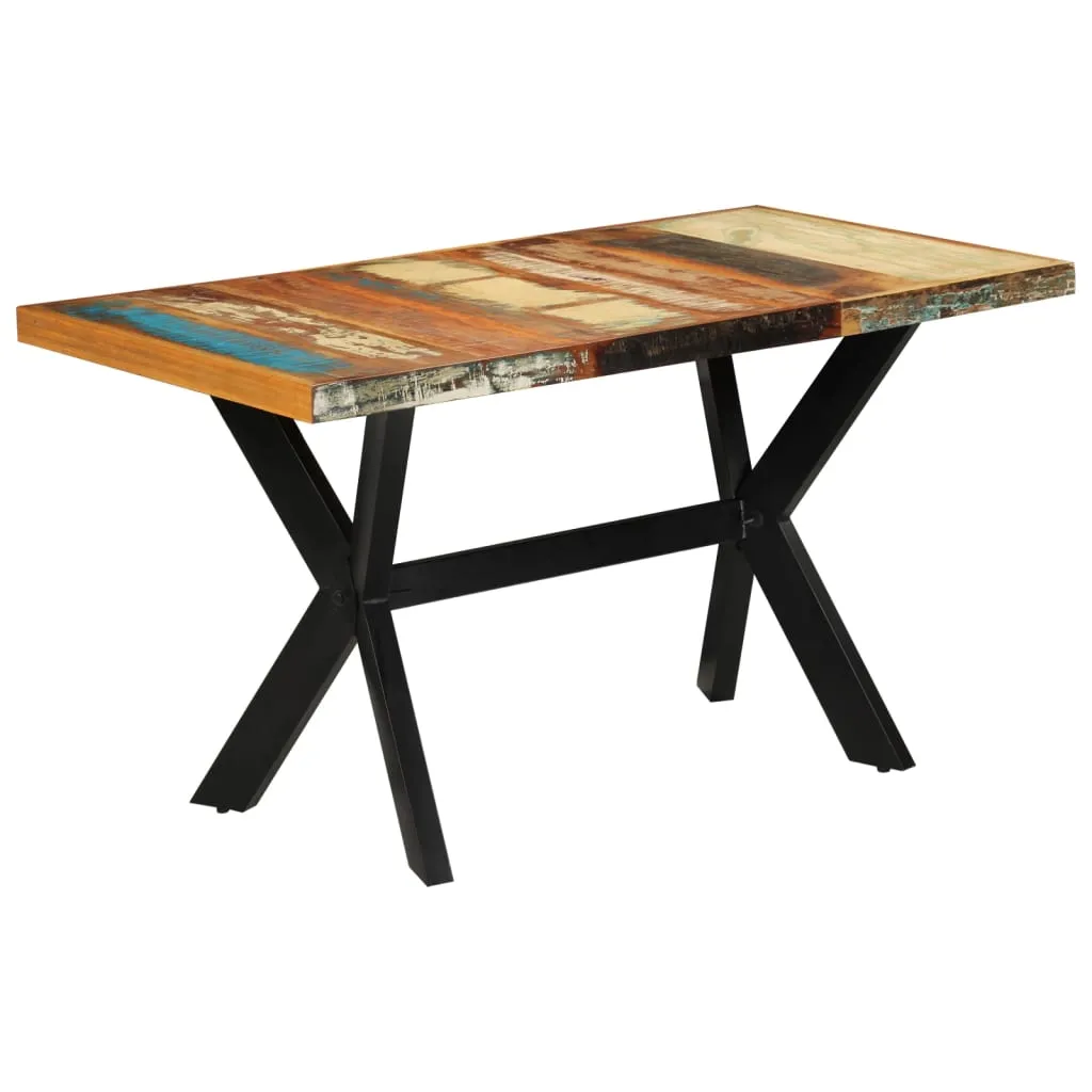 vidaXL Tavolo da Pranzo 140x70x75 cm in Legno Massello di Recupero