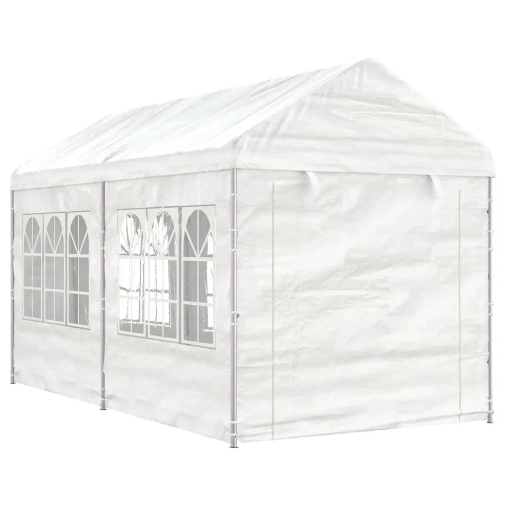 vidaXL Gazebo con Tetto Bianco 4,46x2,28x2,69 m in Polietilene