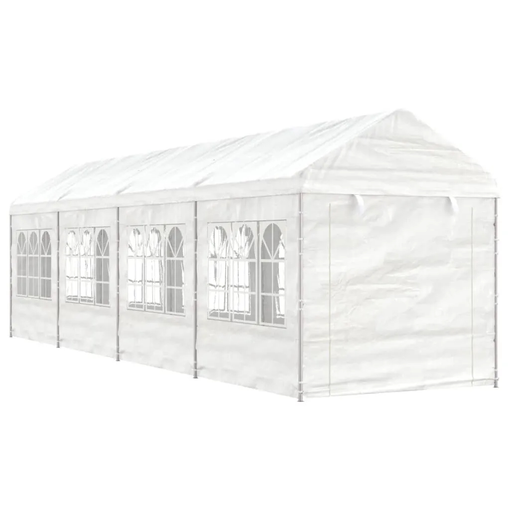 vidaXL Gazebo con Tetto Bianco 8,92x2,28x2,69 m in Polietilene