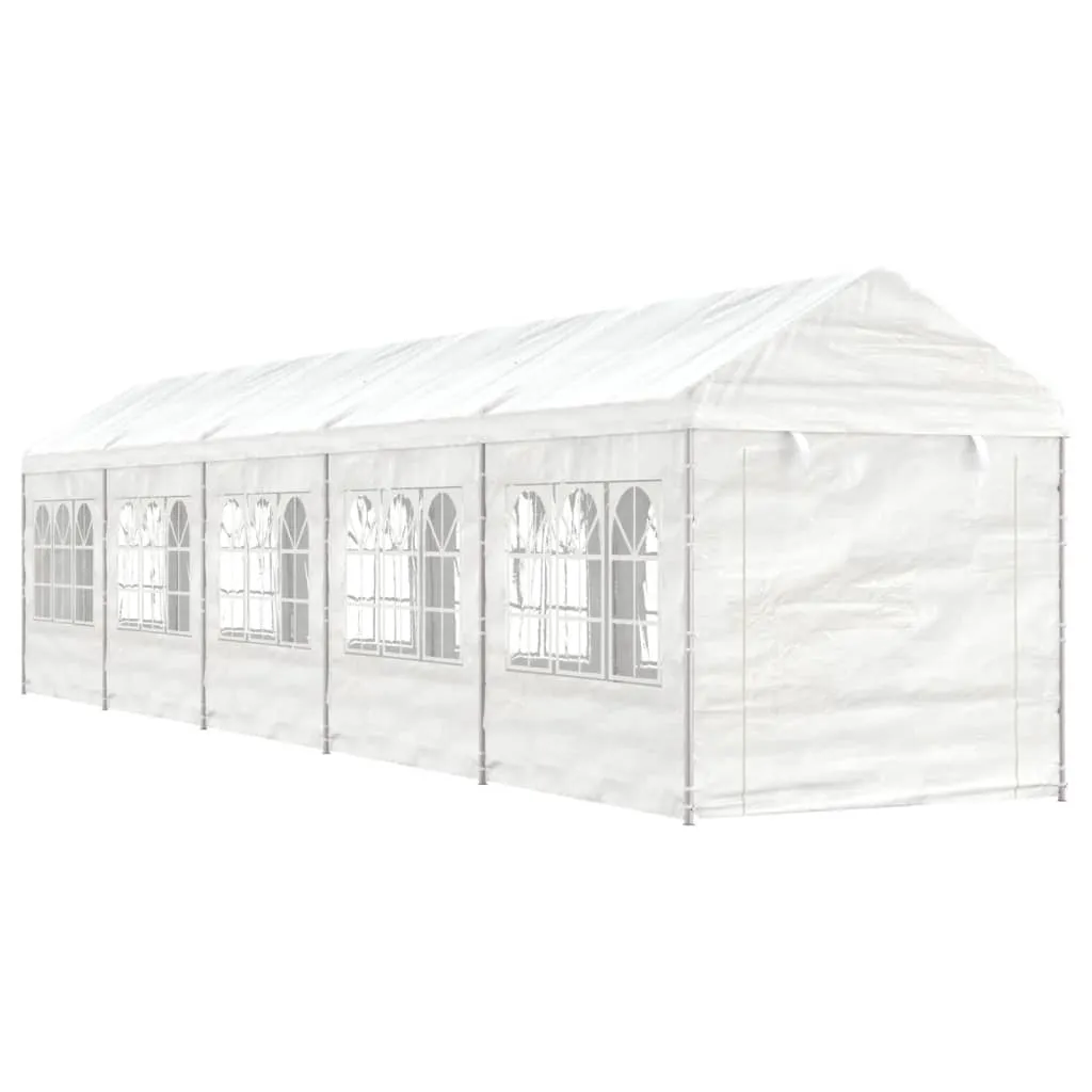 vidaXL Gazebo con Tetto Bianco 11,15x2,28x2,69 m in Polietilene