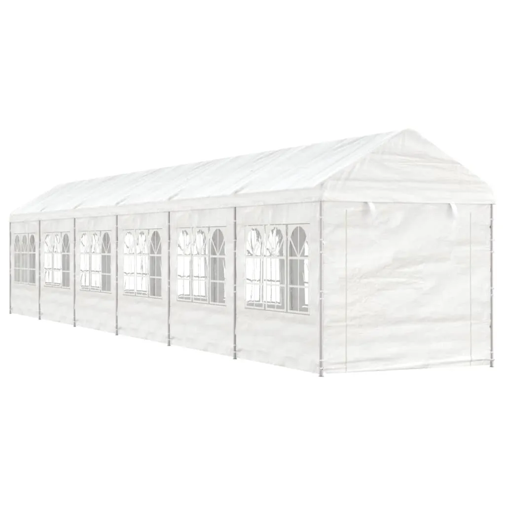 vidaXL Gazebo con Tetto Bianco 13,38x2,28x2,69 m in Polietilene