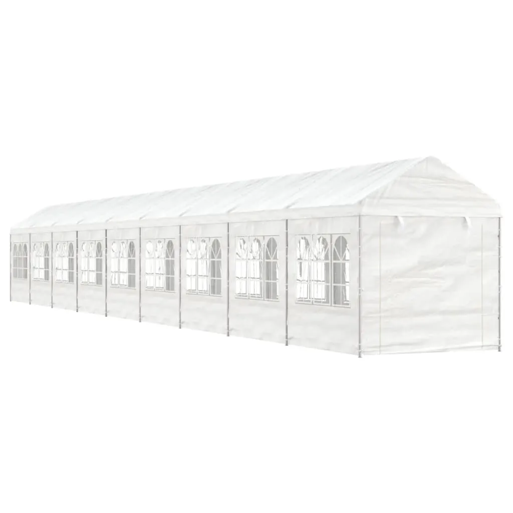 vidaXL Gazebo con Tetto Bianco 20,07x2,28x2,69 m in Polietilene