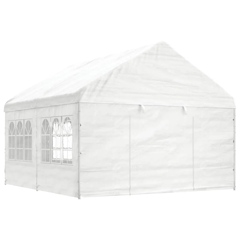 vidaXL Gazebo con Tetto Bianco 4,46x4,08x3,22 m in Polietilene