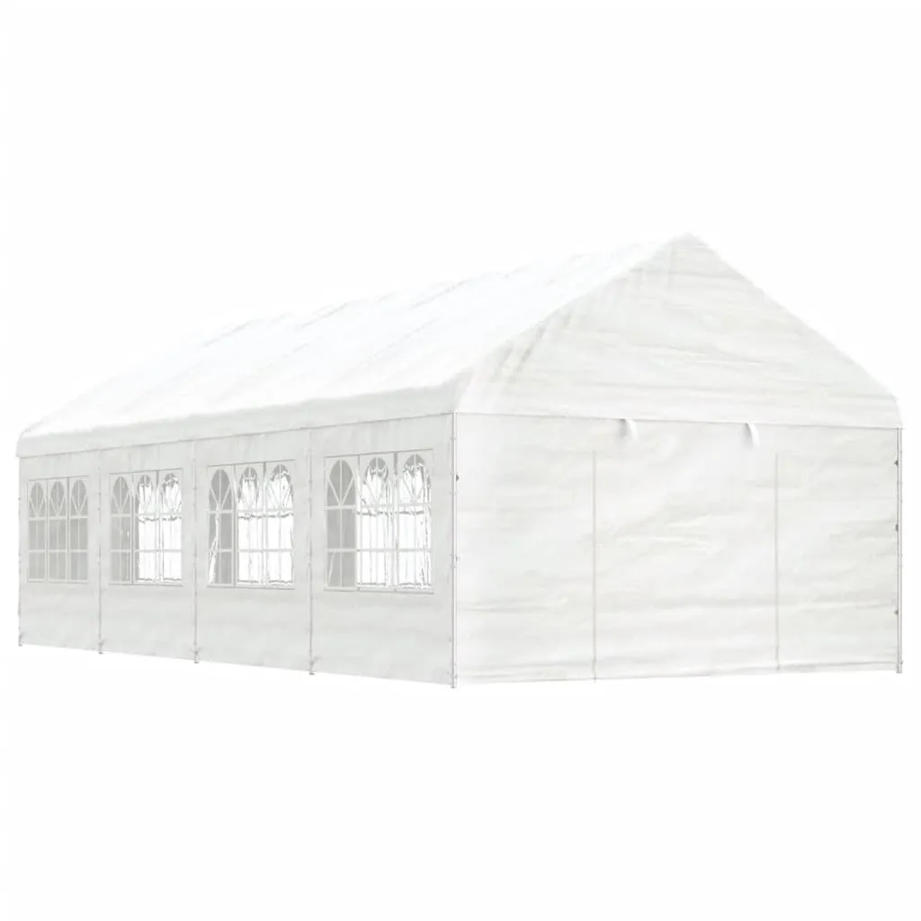 vidaXL Gazebo con Tetto Bianco 8,92x4,08x3,22 m in Polietilene