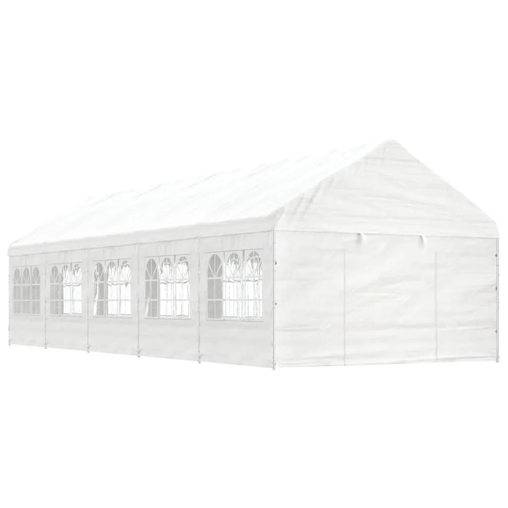 vidaXL Gazebo con Tetto Bianco 11,15x4,08x3,22 m in Polietilene