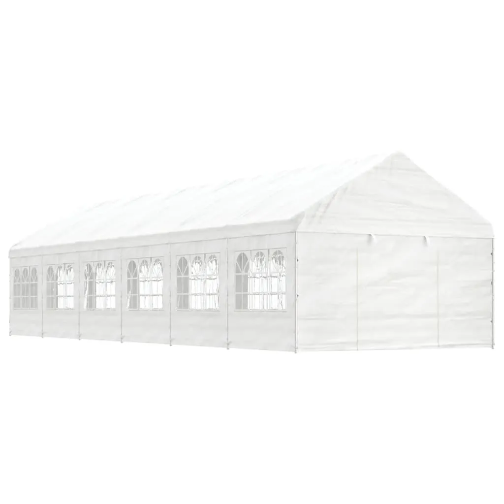 vidaXL Gazebo con Tetto Bianco 13,38x4,08x3,22 m in Polietilene