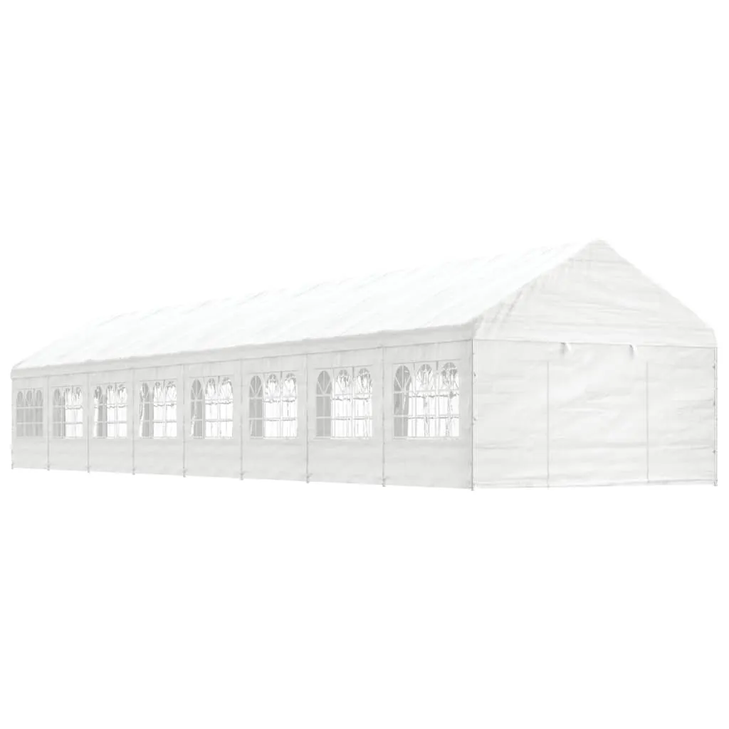 vidaXL Gazebo con Tetto Bianco 17,84x4,08x3,22 m in Polietilene