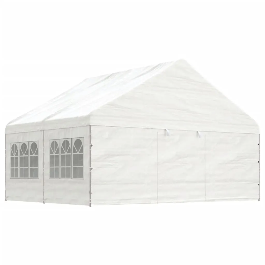 vidaXL Gazebo con Tetto Bianco 4,46x5,88x3,75 m in Polietilene